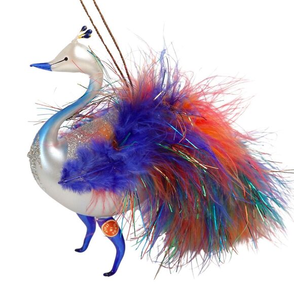 VTG Soffieria De Carlini Italy Christmas Ornament Peacock Bird RARE Color! - Picture 1 of 16
